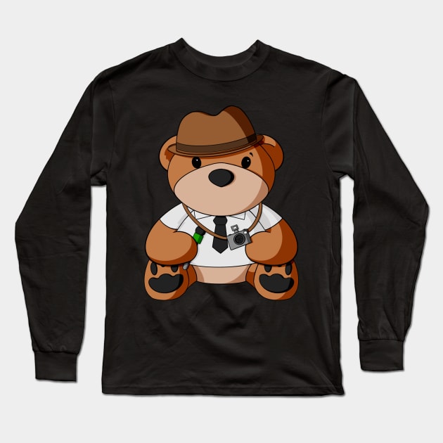 Press Teddy Bear Long Sleeve T-Shirt by Alisha Ober Designs